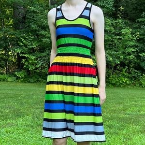 CHRISTINA LOVE rainbow striped dress, S.